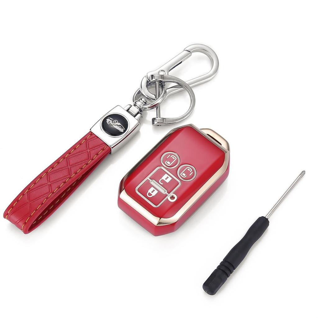 Kinotaka TPU Key Cover for Suzuki New Spacia New Jimny 64 Delica and Both Side Sliding Custom Design Holder, 4-Button, Vehicles, Custom, Series, D2,