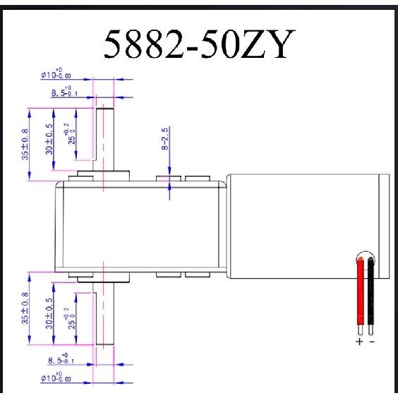 5882-50ZY Double Shaft Max 300KG.CM High Torque DC 12V 24V Worm Gear Motor