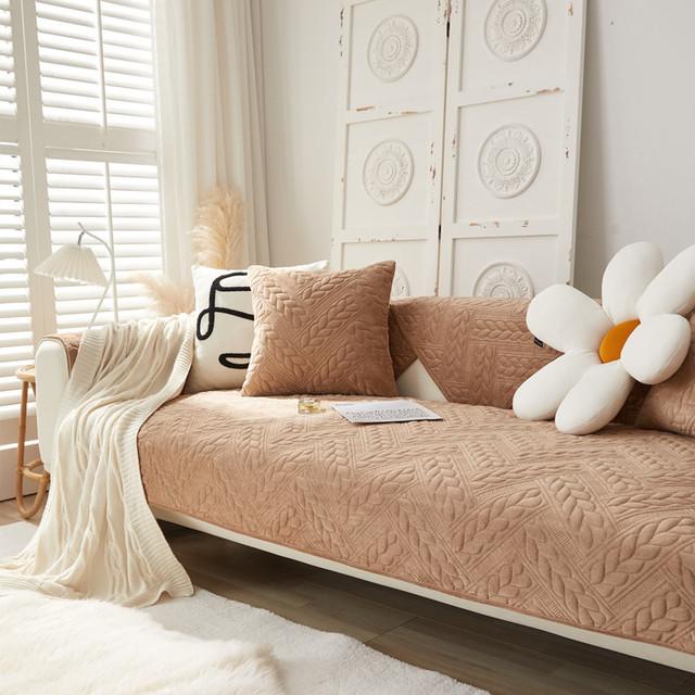 Утолщенный плюшевый чехол для дивана с цветочным узором, нескользящий коврик для домашних животных, детей, собак, диван, полотенце, коврик для гостиной, чехлы на подлокотники на спинку