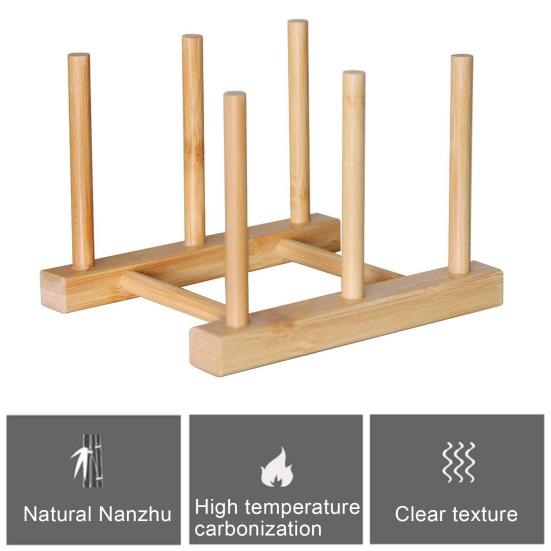 Кухонная полка для хранения, бамбуковая противоскользящая пластина, крышка кастрюли, миска для посуды, держатель для сушки, разделочная доска, дренажная подставка