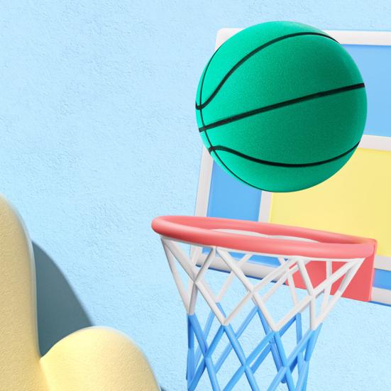 Тихий комнатный баскетбол Бесшумный тренировочный мяч из пены Нескользящий Контроль отскока Баскетбольный мяч для домашних тренировок