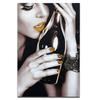 [A0346] - Canvas 'Sexy Angel' Black Gold - 40x60 Cm (Champagne)