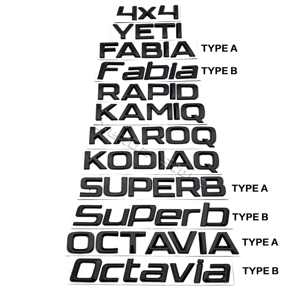2025 Новые Металлические Буквы на Автомобиль Наклейки на Задний Багажник Шильдик Логотип Наклейка Для Skoda Octavia Superb RAPID FABIA KAMIQ KAROQ KODIAQ Y