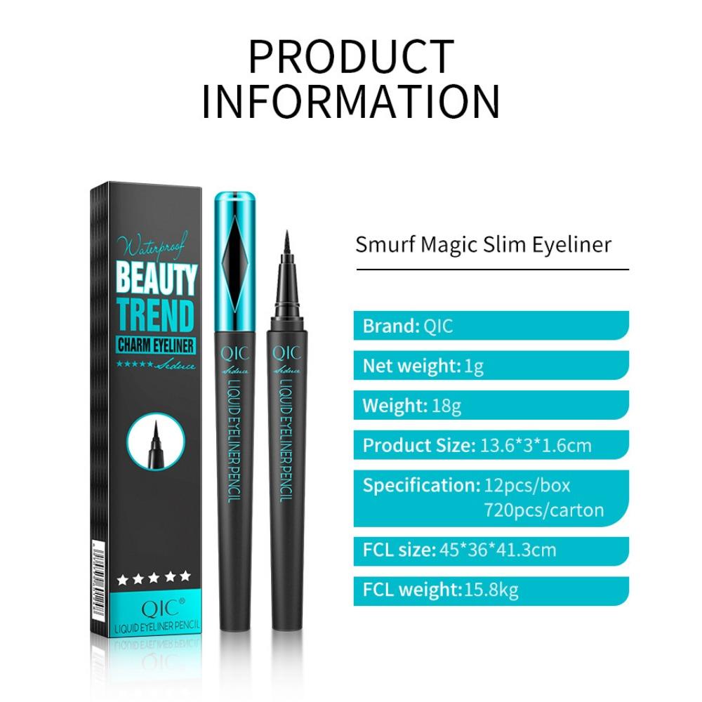 QIC Мембранная ручка Blue Eye Pen Быстросохнущая черная фиксирующая косметика, водостойкая подводка для глаз от пота