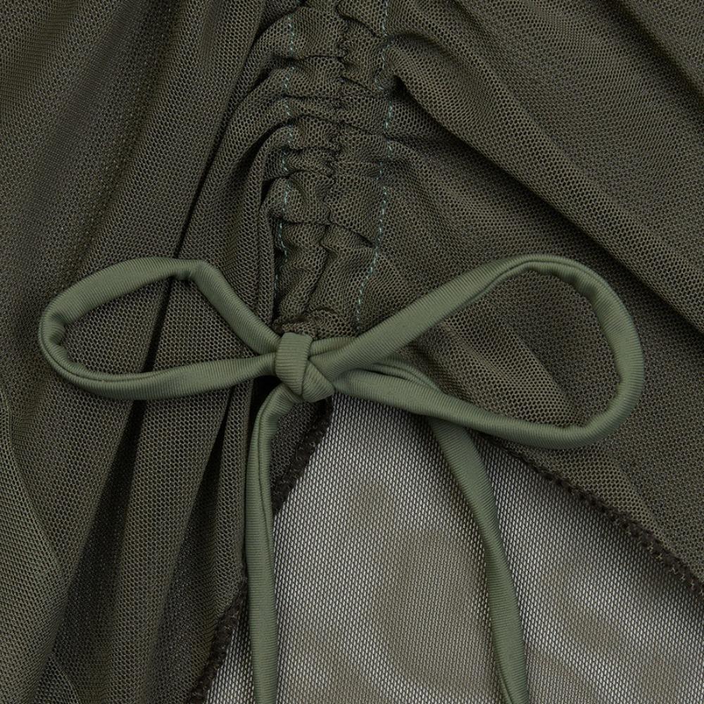 Европейский и американский сетчатый раздельный купальник со шнуровкой, сексуальный купальник-бикини из четырех частей