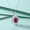 Full Circle Of Water Drop-Shaped Zircon Necklace Women'S Fashion Ruby Pendant Necklace Simple And Versatile S925 Silver Necklace