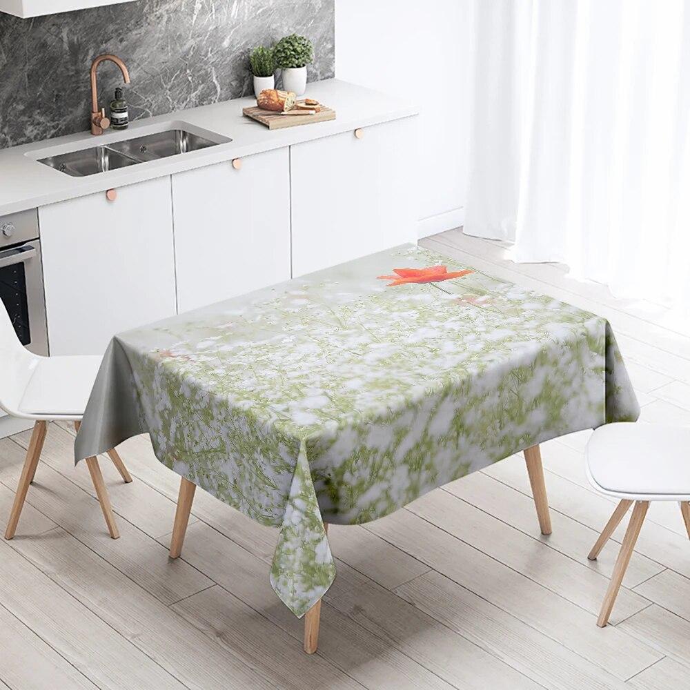 Natural World Landscape Tablecloth Sunset Stain Resistant Waterproof Rectangular Kitchen Dining Table Home Decor