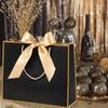 6 шт. элегантных подарочных пакетов с ручками и бантом из ленты, бумажные пакеты-тоут, подарочные упаковочные пакеты для свадеб, подружек невесты, дней рождения, новоселья