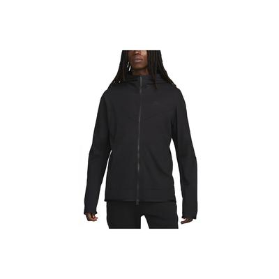 Tech Fleece Легкая однотонная куртка с двойной молнией и капюшоном, мужская куртка черного цвета DX0822-010