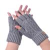Solid Color Fingerless Gloves Driving Gloves Men Wool Mittens Soft Half-finger Gloves  Winter