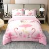 3D Printed Beautiful Swan and Ballet Girls Duvet Cover Set with Pillow Case, Cartoon Comforter Covers for Boys Girls and Zipper