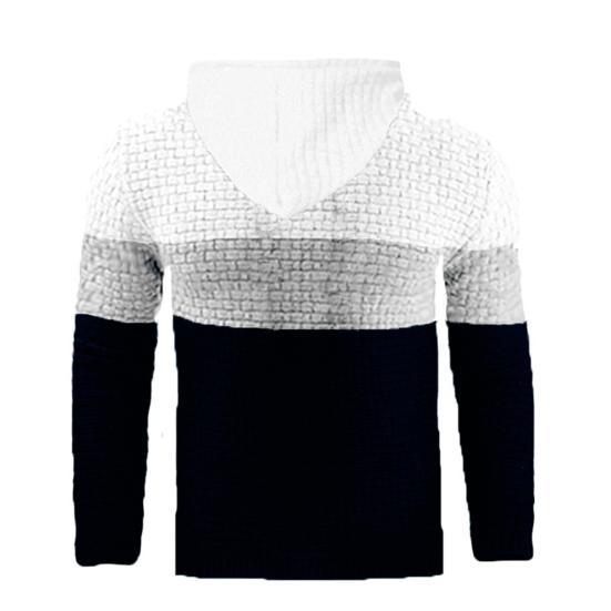 Осень-зима мужская толстовка с цветными блоками с капюшоном на шнурке с длинными рукавами эластичный мягкий толстый теплый спортивный топ средней длины