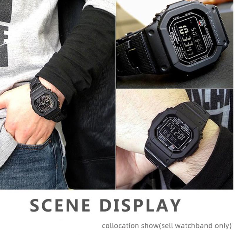 Для Casio G-SHOCK DW-5600 DW6900 DW9600 GW-M5610 Черный Пластиковый Ремешок для часов Ремешок Выпуклый конец 16 мм Мужские Браслет Аксессуары для часов
