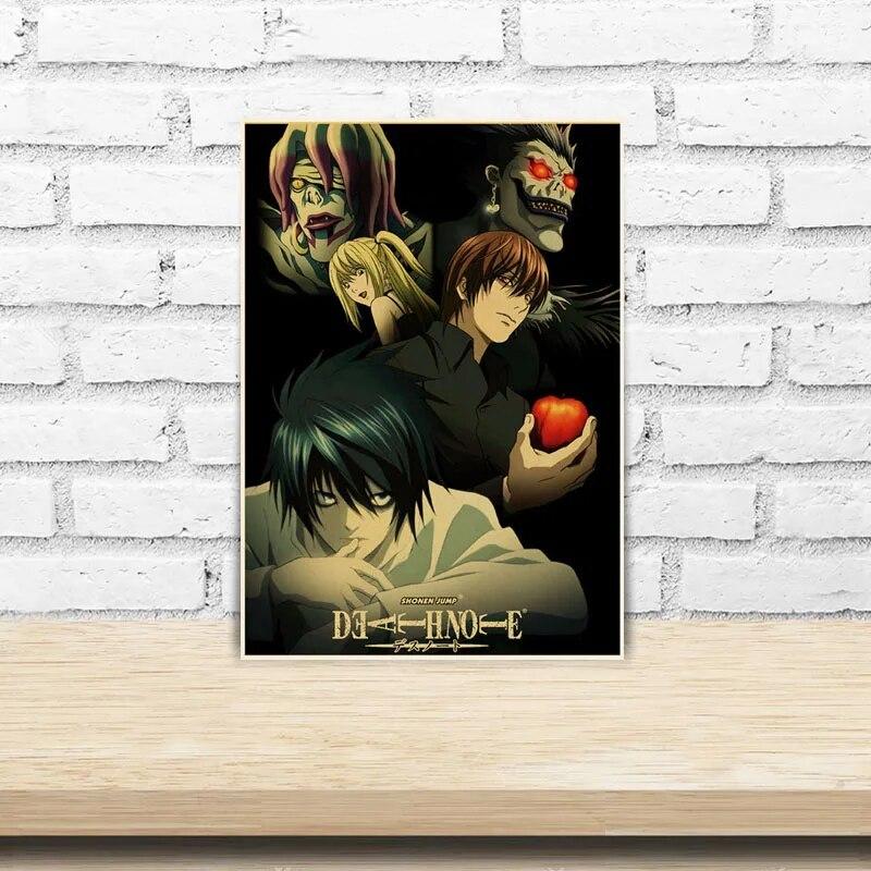 Аниме Тетрадь смерти настенные постеры исследование гостиной домашний декор HD принты фотографии комиксов искусство винтажный плакат бар кафе наклейки на стену