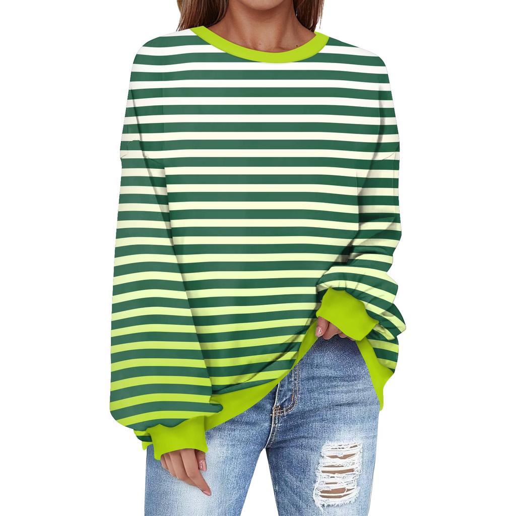 Толстовка большого размера для женщин с круглым вырезом и принтом, с длинным рукавом, толстовка