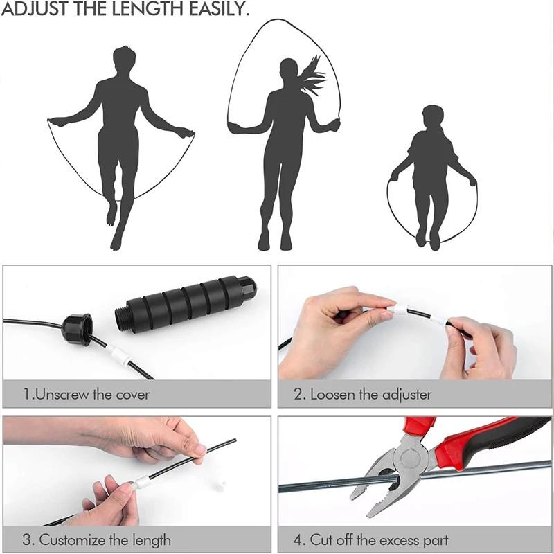 With Ball Bearings izable Fit Tangle-Free Speed Wire Jump Rope Workout with Foam Handles for Fitness Home Workouts and Slim Body