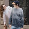 TonLion 2025 Fall/Winter Unisex Gradient Round Neck Knit Sweater