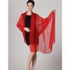 Китайский красный длинный шарф женский осенне-зимний длинный дизайн накидка новинка 100% шелковый шаль-шарф утолщенный шифон очень длинные шарфы
