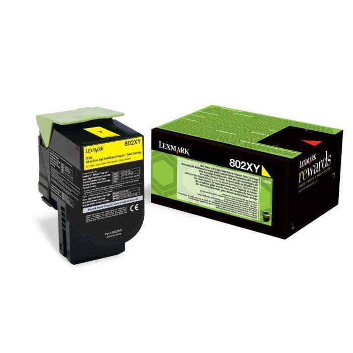 Cartouche de toner jaune Lexmark Toner 80C2XY0 - Rendement jusqu'à 4000 pages