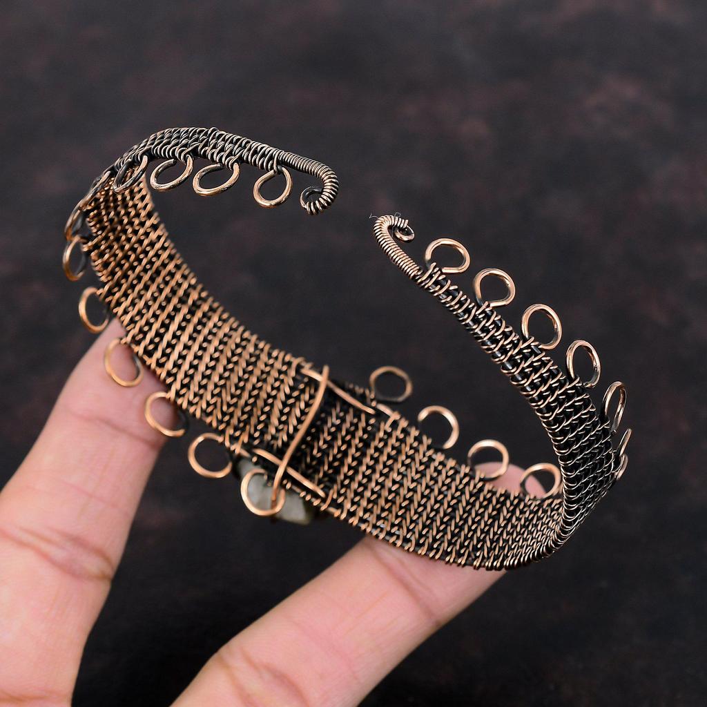 Супер 23 Аметист Браслет-манжета Медная проволока Обернутый браслет Регулируемый браслет-манжета Браслет ручной работы с драгоценными камнями Медные украшения Подарок на годовщину