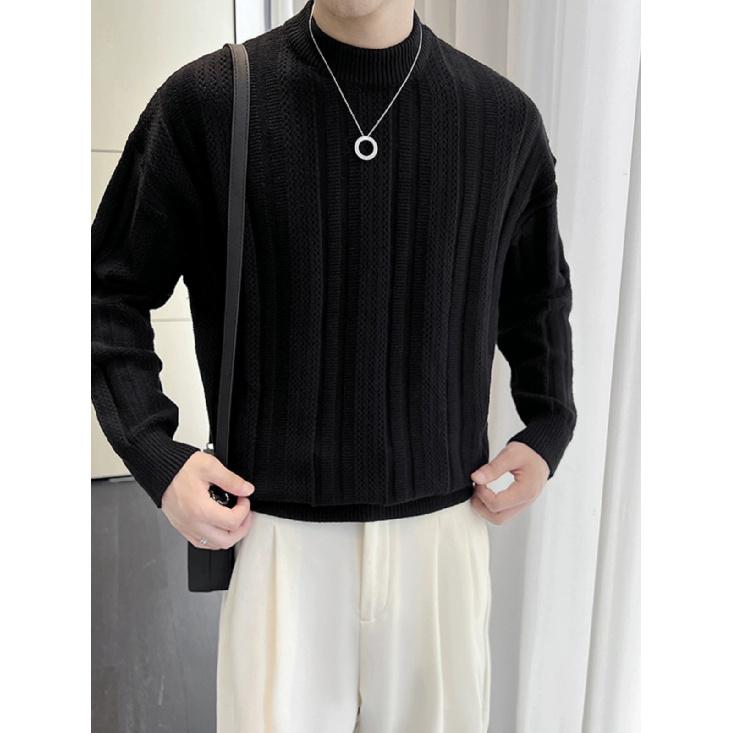 Мужской свитер крупной вязки в японском стиле, осенне-зимний, утолщенный, в стиле «ленивый шик», высококачественный, свободный, мужская ретро-трикотажная базовая рубашка