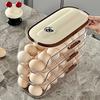 Egg Holder for Refrigerator Automatic Rolling, Storage Box Transparent Stackable Fridge Organizer with Lid For Kitchen DROPSHIP