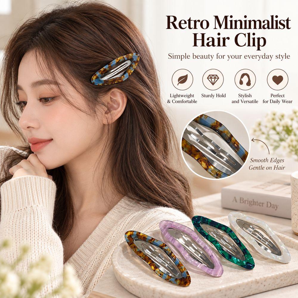 Acetate Hair Clips Metal Clasp Hair Barrettes Fashion Bangs Clips Bangs Styling