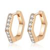 Xindeyi S925 Sterling Silver Hexagonal Moissanite Champagne Gold Earrings for Women