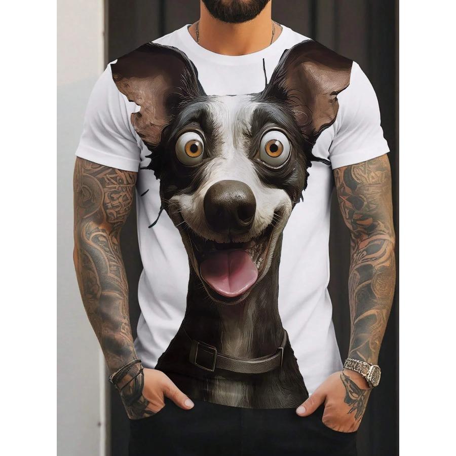 Men's T-Shirts Summer Funny Dog Pattern 3D Print Tops Tees Summer Women Streetwear Fashion Oversized T Shirt Men Clothing