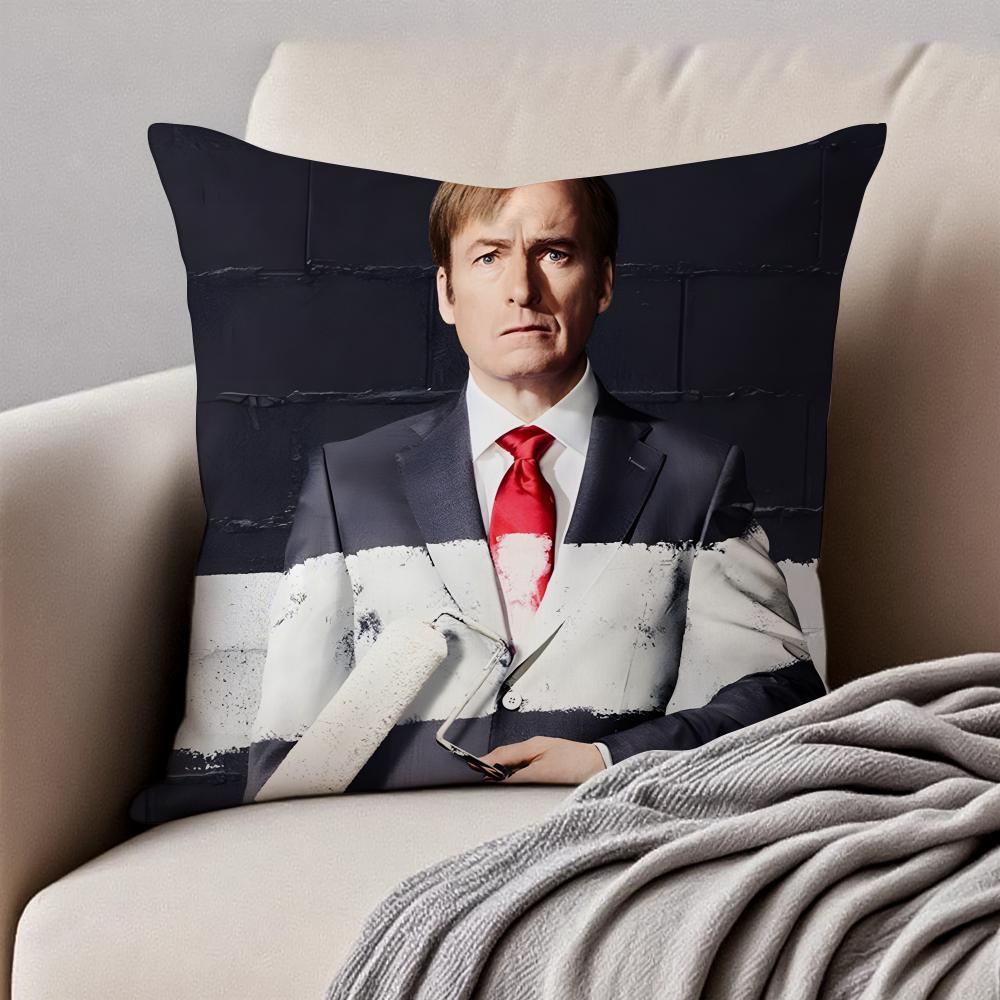 Crime American TV BBetter Call Saul Cushion Cover Pillowcase Antidustmite Invisible Zipper Short Plush Sofa Cushion