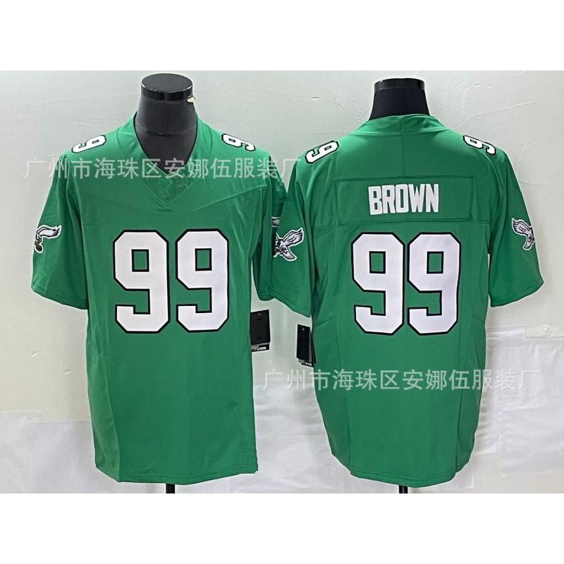 Philadelphia Eagles NFL Jersey 1 Jalen Hurts Green Embroidered Football Shirt Men