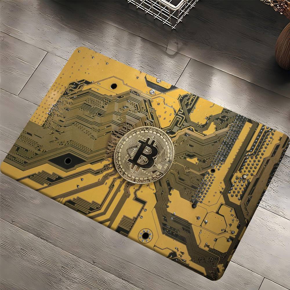 B-Bitcoin Логотип Кухонный коврик Детская комната Спальня Декор Балкон Противоскользящий коврик для двери Гостиная Alfombra