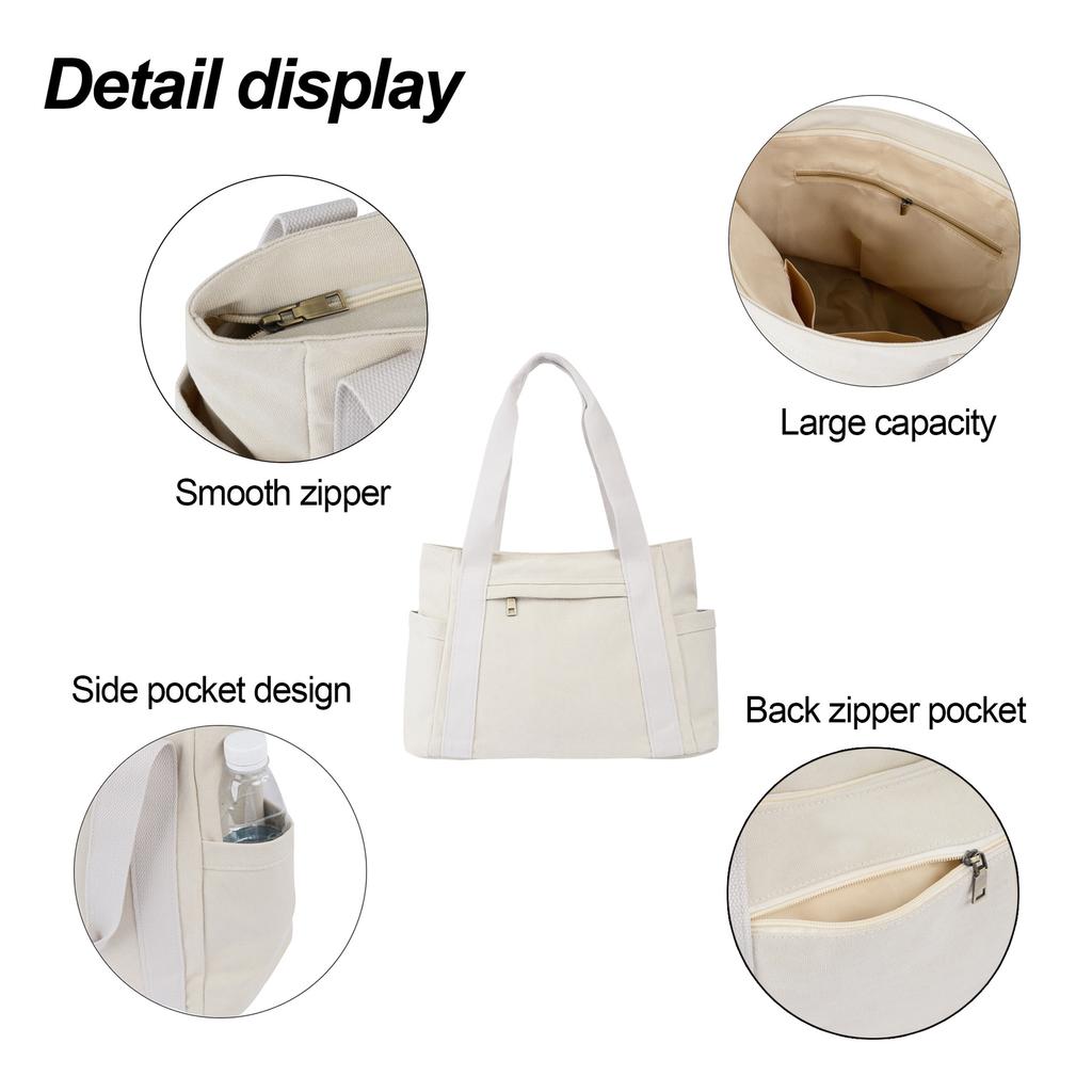 Простая холщовая женская сумка-тоут большой вместимости, повседневная сумка через плечо в стиле ретро для студентов колледжей