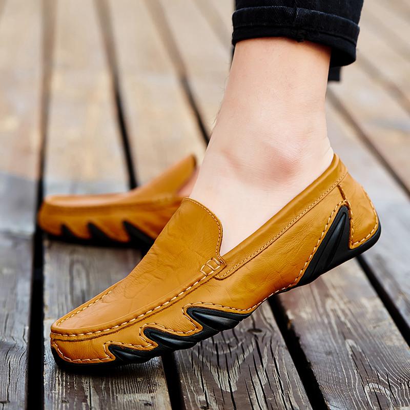 Plus Size Split Leather Shoes Men Loafers Comfortable Casual Shoes Men Flats Moccasins Men Footwear