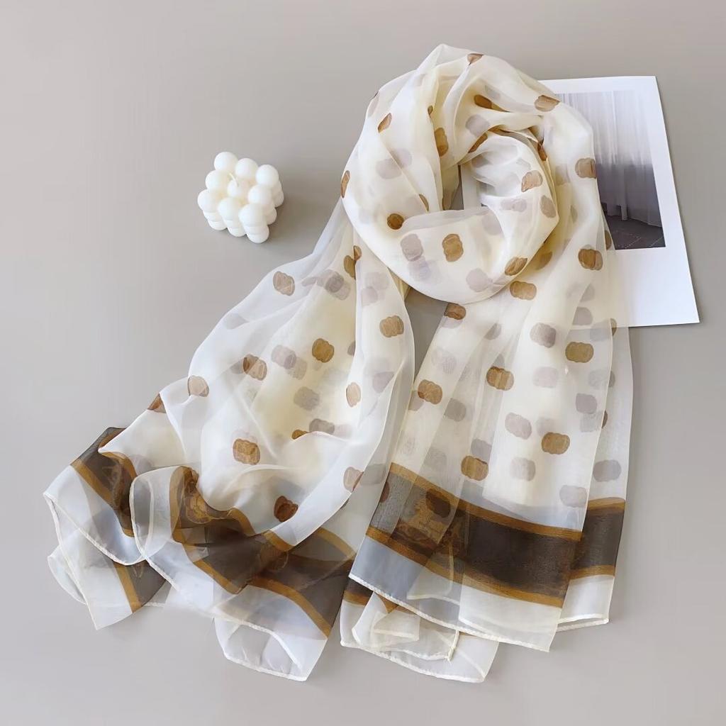 Мягкий полиэстеровый шарф с цветочным принтом для женщин - универсальная шаль, уютная и теплая, ветрозащитная, идеально подходит для повседневной носки