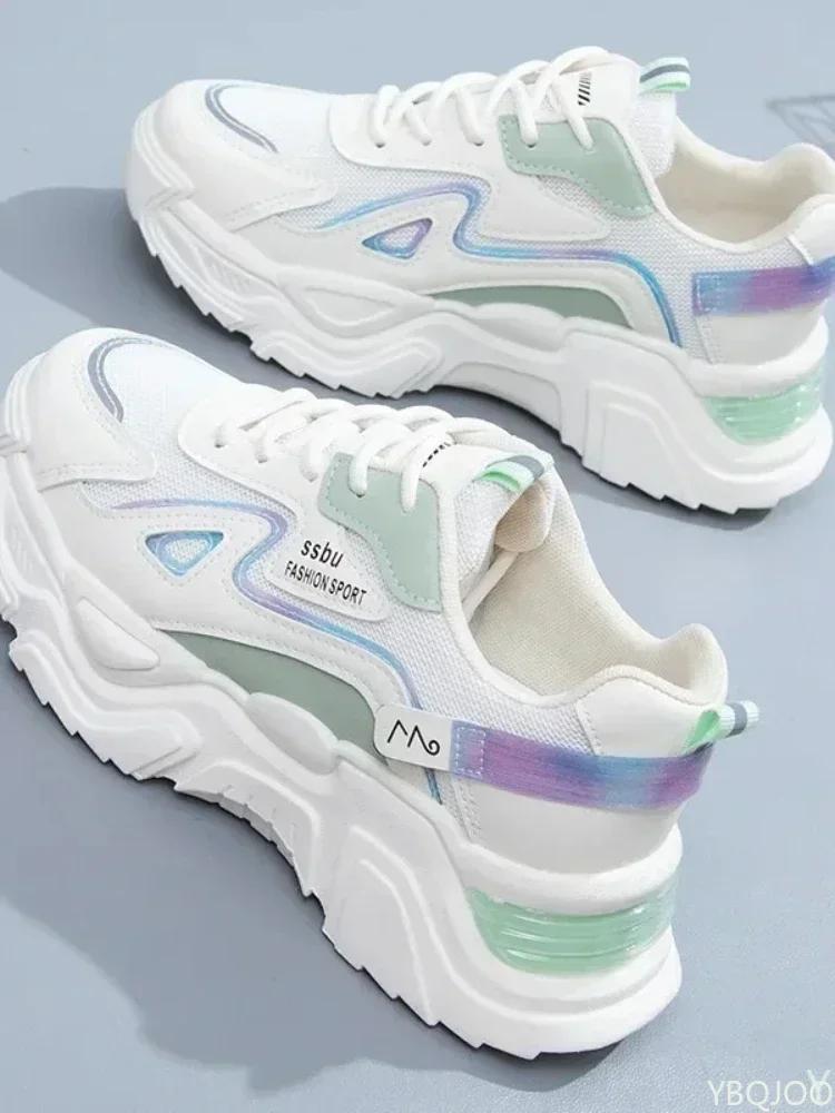 Женские кроссовки на платформе, плоские туфли для женщин, повседневные кроссовки, женские, массивные, спортивная обувь, новинка 2025 года