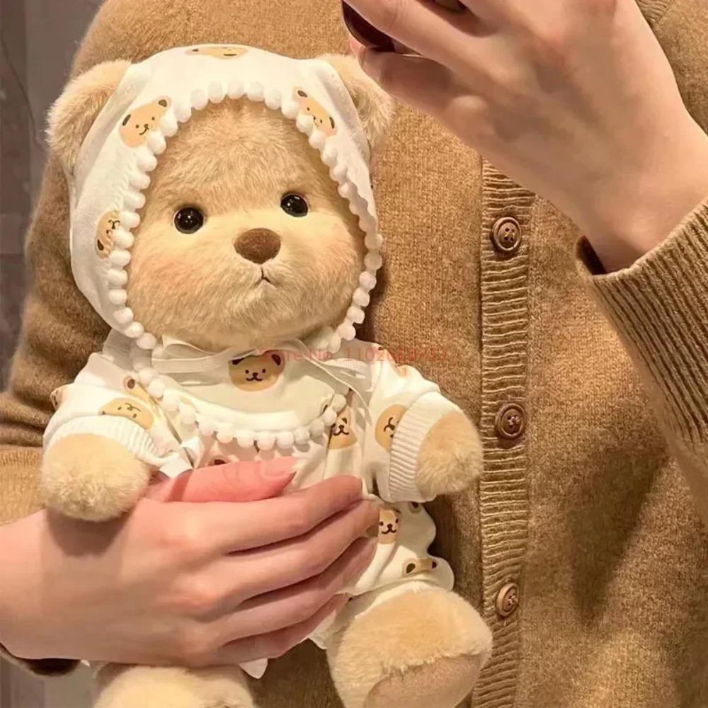 Одежда для 30 см плюшевых игрушек Каваи Плюшевый медведь Кукла Одежда Мягкий медведь Белый Коричневый Удобный Милый Плюшевый мишка Детский подарок