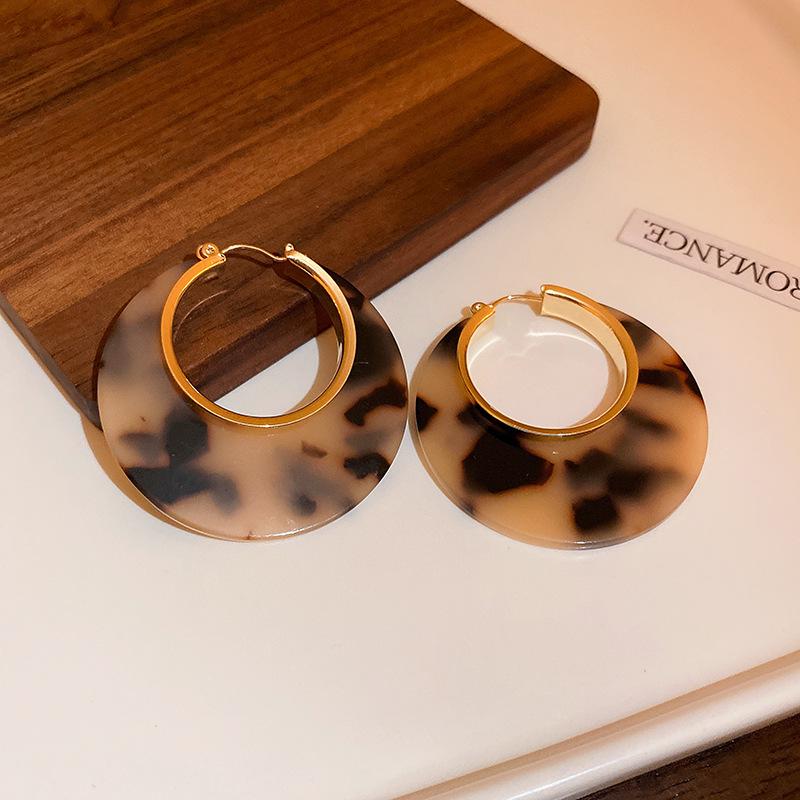 Серьги-подвески Геометрические с бантом Сердце леопарда Серебряная игла - Трендовый корейский стиль для женщин