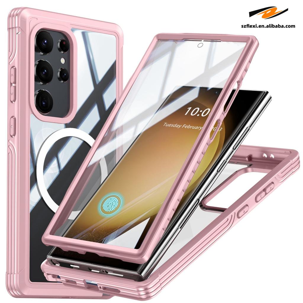 For Samsung Galaxy S25 Ultra Plus S23 Full 360 Magnet Protection Outdoor Waterproof Wireless Charge Case for Galaxy S24 Ultra