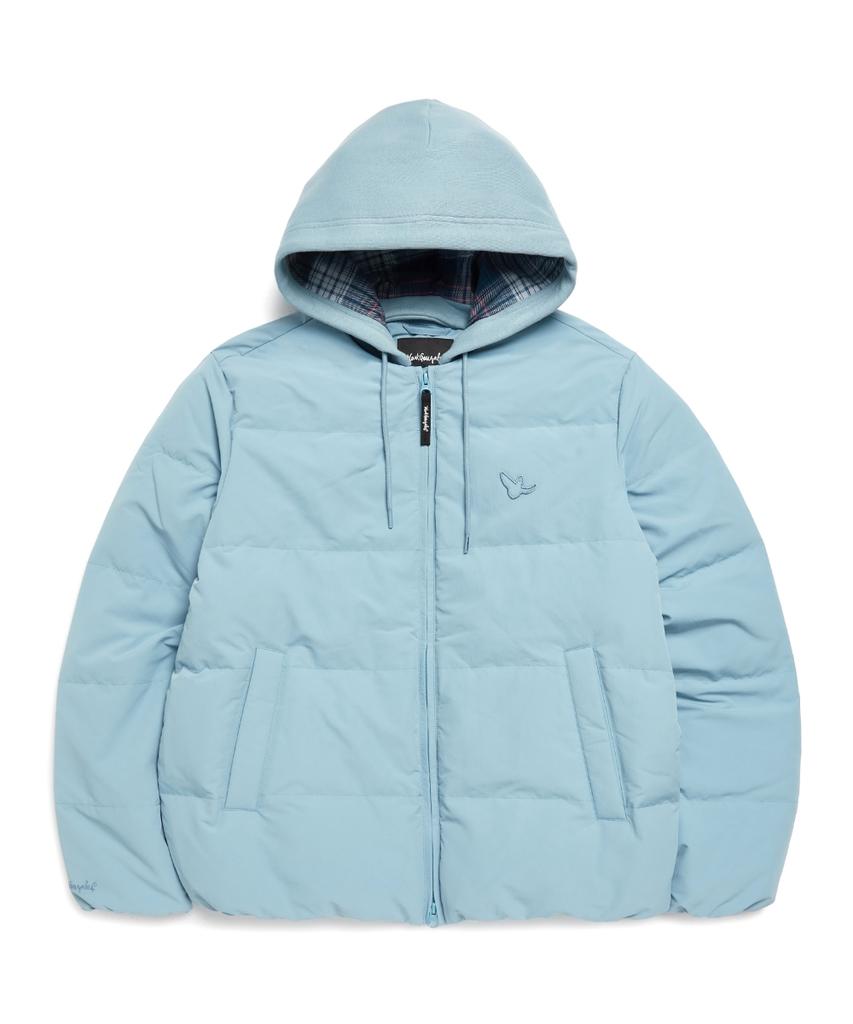 Mark Gonzales Detachable Hood Alley Light Down Jacket - Greyish Blue