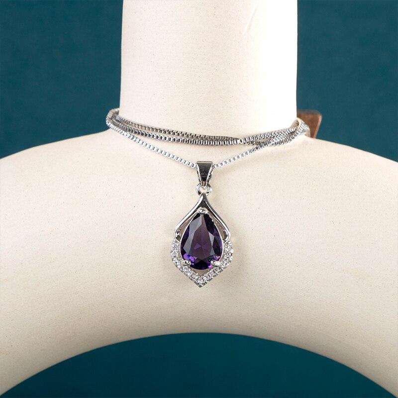 BELLA BOX Женское ожерелье нового дизайна, фиолетовое цирконие, уникальные аксессуары для вечеринки, необычный подарок для девушки, эффектные ювелирные изделия