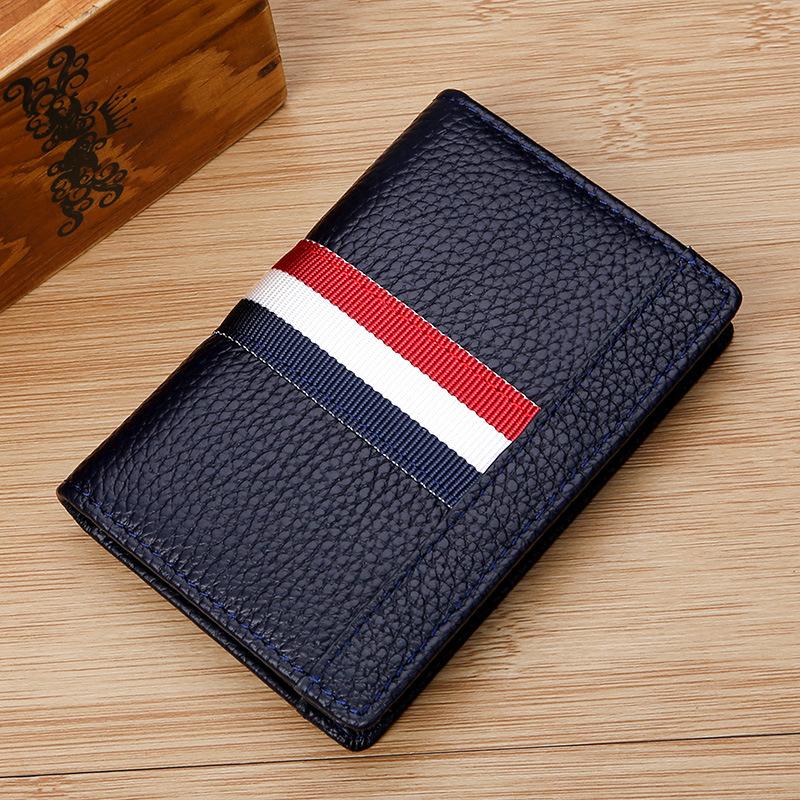 Картхолдер, обложка для карт, зажим для карт, натуральная кожа, первый слой коровьей кожи, многофункциональный RFID антимагнитный мужской контрастный ремешок для бизнеса