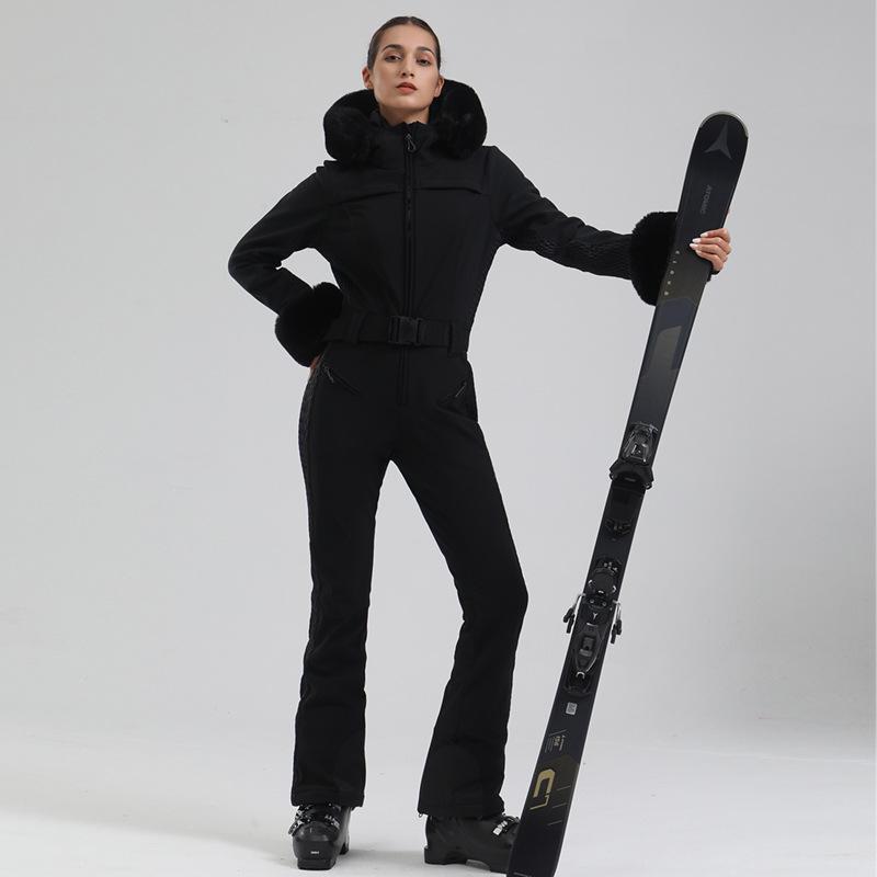 Women's Slim-Fit Double Board Windproof Ski Suit - Waterproof, Thickened, Warm, for Extreme Cold