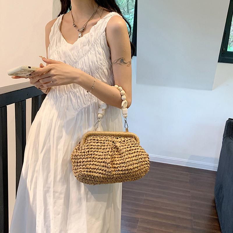 Woven Straw Bag Women's New Niche Design High-end Summer All-match Handbag Shoulder Armpit Bag