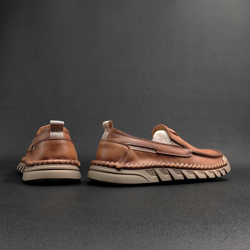 Мужские туфли Bean из натуральной кожи One Step Lazy Shoes Мужская модная универсальная повседневная обувь ручной работы