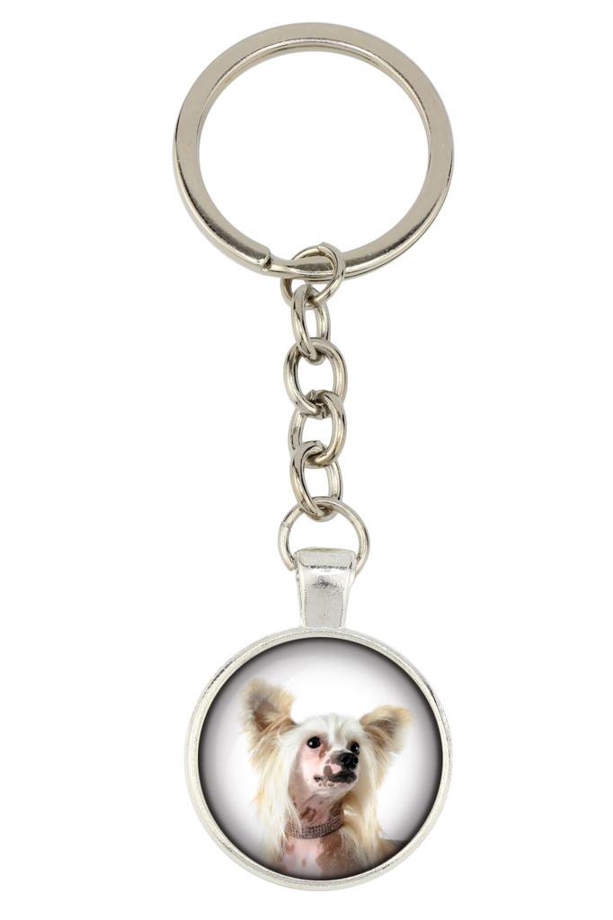 Chinese Crested Dog, Puff - Keychain In a Box, Own Photo, Keychain Pendant from Art-Dog Brand