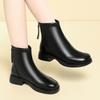 Ботинки для мам из натуральной кожи, осенне-зимние, нескользящие, женские, ботильоны, с застежкой-молнией сзади, женские, для езды