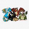 Cartoon Dragon Drawing Iron On Heat Transfer Printing Vinyl Patches Sticker for Clothes DIY Appliques Washable Patches