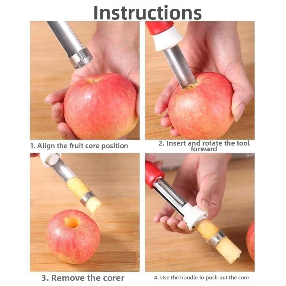 Stainless Steel Fruit Core Remover 2 in 1 Core Removal Tool Core Extractor Fruit Pitter Carrot