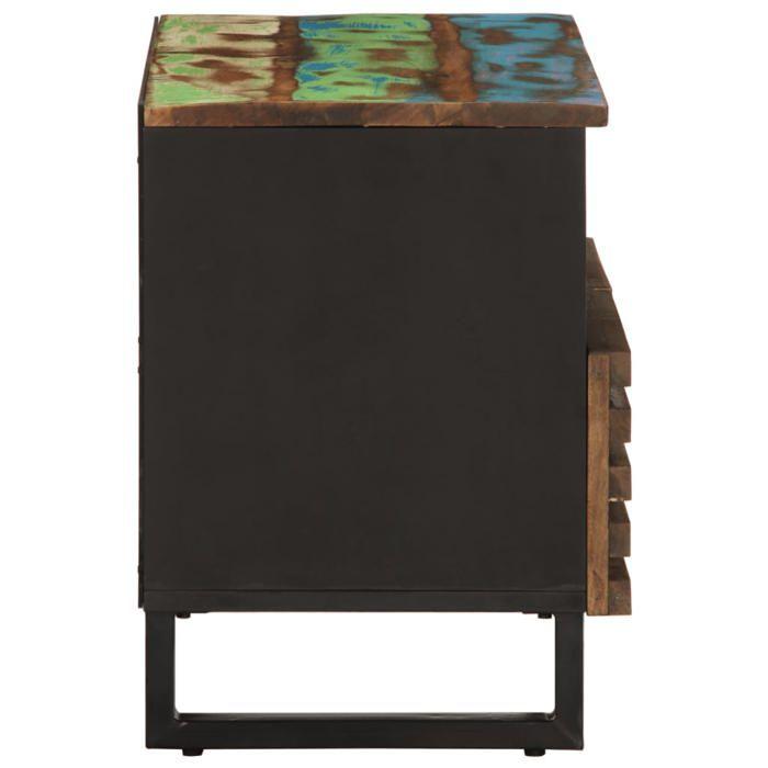 VidaXL Meuble TV 70x34x46 cm bois d'acacia massif, banc TV, meuble hifi, console TV, buffet TV, meuble multimédia, placard 377445